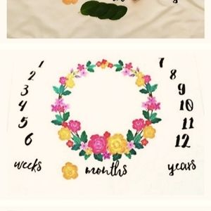 Floral milestone blanket